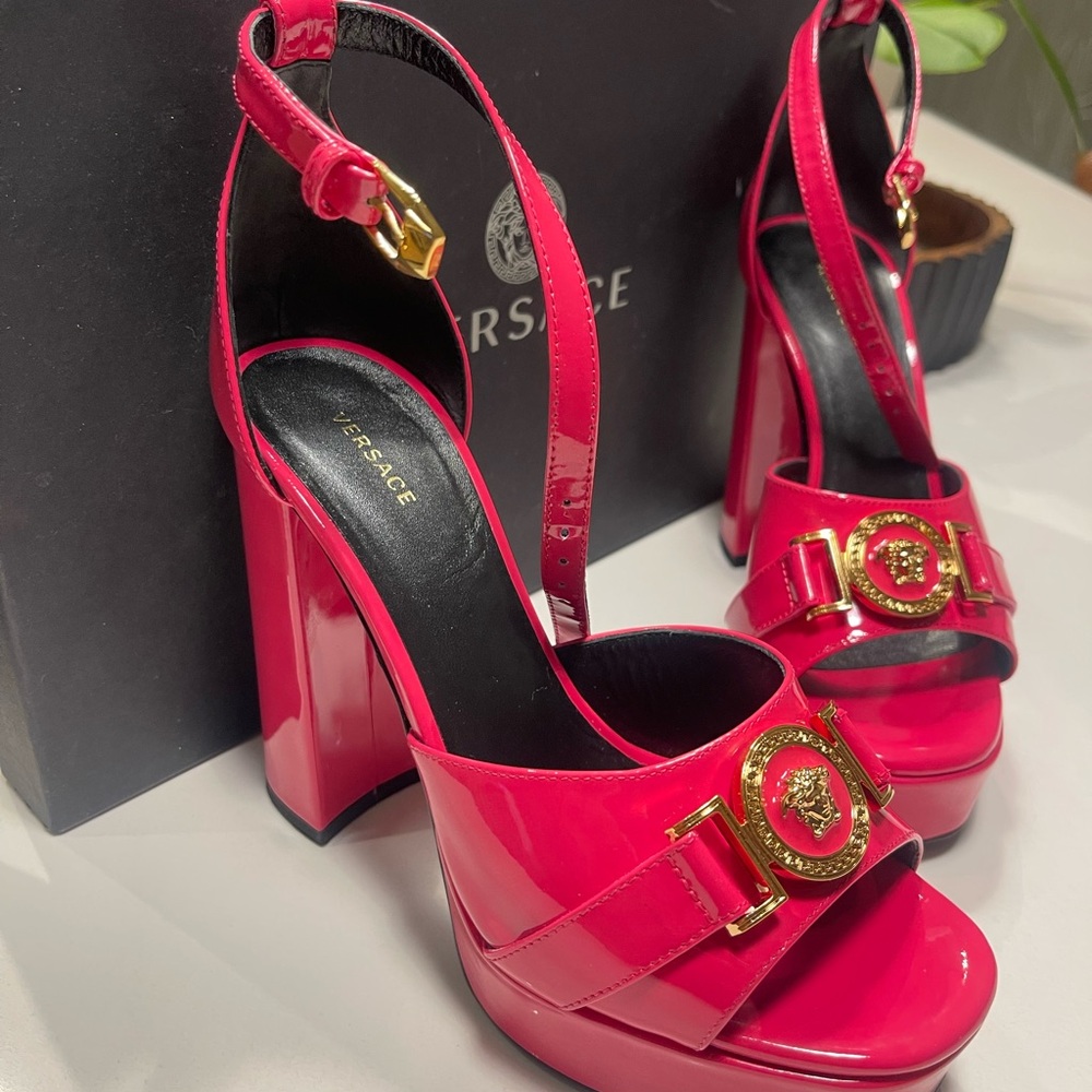 Versace Bold Pink Platform Heels - image 1